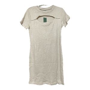Wild Fable Juniors Beige/Heathered Cream Ribbed Cutout Dress Size XL New